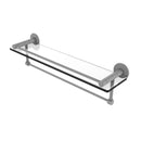 Allied Brass Fresno Collection 22 Inch Glass Shelf with Vanity Rail and Integrated Towel Bar FR-1-22GTB-GYM