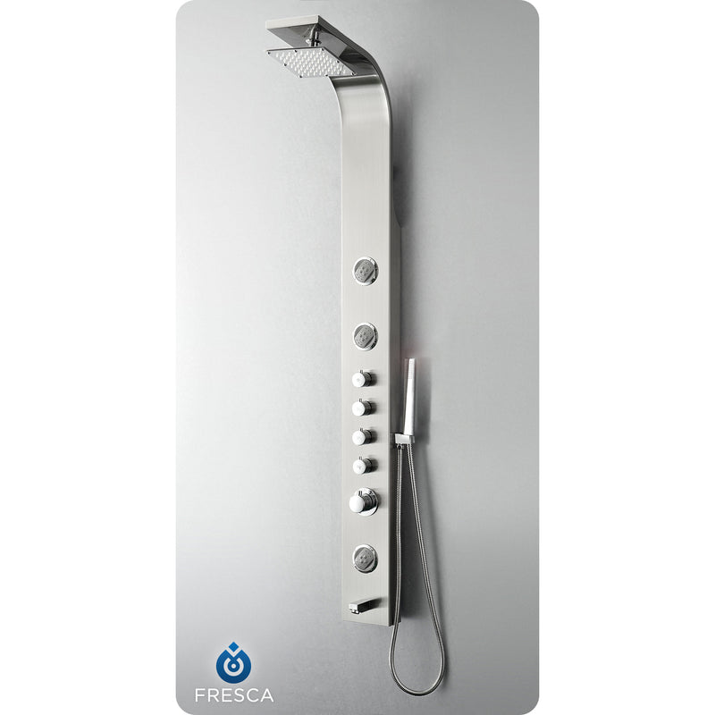 Fresca Geona Stainless Steel (Brushed Silver) Thermostatic Shower Massage Panel FSP8009BS