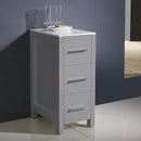 Fresca Torino 12" Gray Bathroom Linen Side Cabinet FST6212GR