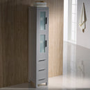 Fresca Torino Gray Tall Bathroom Linen Side Cabinet FST6260GR