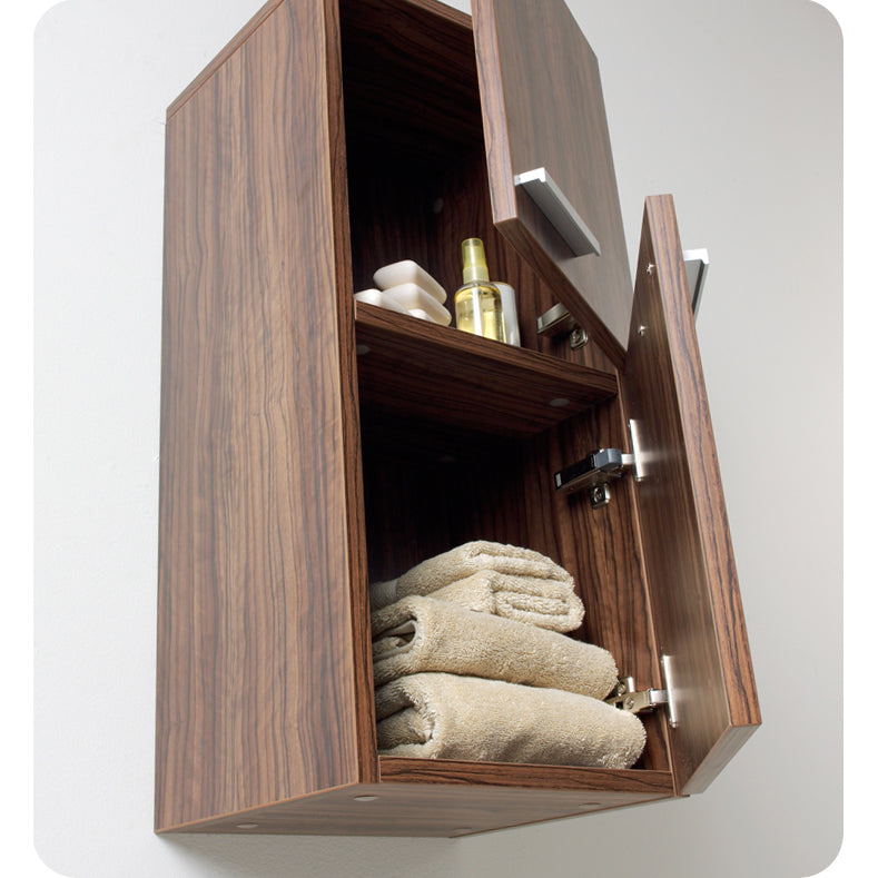 Fresca Walnut Bathroom Linen Side Cabinet with 2 Storage Areas FST8091GW