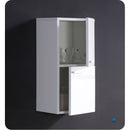 Fresca White Bathroom Linen Side Cabinet with 2 Storage Areas FST8091WH