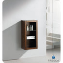 Fresca Allier Wenge Brown Bathroom Linen Side Cabinet with 2 Glass Shelves FST8130WG