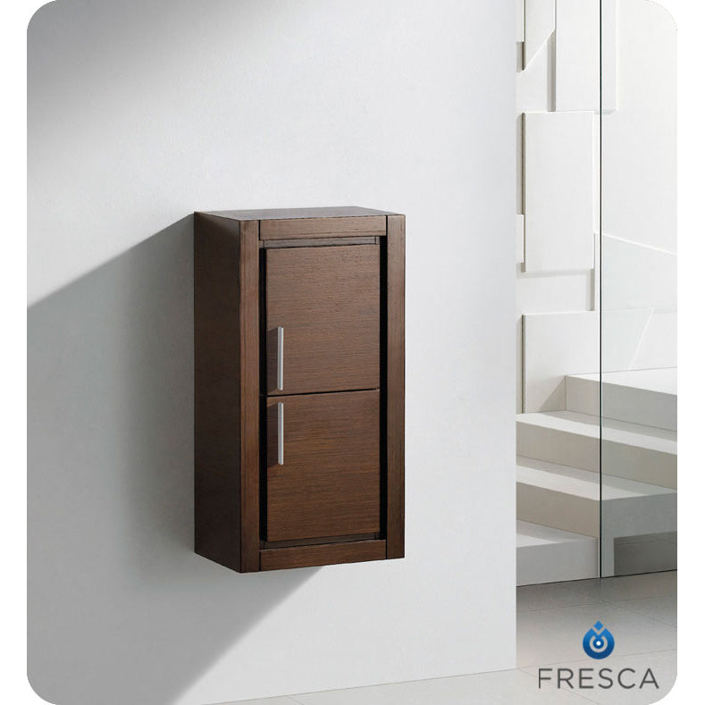 Fresca Allier Wenge Brown Bathroom Linen Side Cabinet with 2 Doors FST8140WG