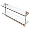 Allied Brass Foxtrot Collection 22 Inch Two Tiered Glass Shelf with Integrated Towel Bar FT-2-22TB-BBR