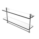 Allied Brass Foxtrot Collection 22 Inch Two Tiered Glass Shelf with Integrated Towel Bar FT-2-22TB-GYM