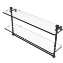 Allied Brass Foxtrot Collection 22 Inch Two Tiered Glass Shelf with Integrated Towel Bar FT-2-22TB-VB