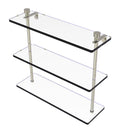 Allied Brass Foxtrot Collection 16 Inch Triple Tiered Glass Shelf FT-5-16-PNI