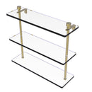 Allied Brass Foxtrot Collection 16 Inch Triple Tiered Glass Shelf FT-5-16-SBR