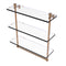 Allied Brass Foxtrot Collection 16 Inch Triple Tiered Glass Shelf with Integrated Towel Bar FT-5-16TB-BBR