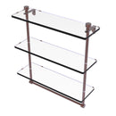 Allied Brass Foxtrot Collection 16 Inch Triple Tiered Glass Shelf with Integrated Towel Bar FT-5-16TB-CA