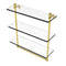 Allied Brass Foxtrot Collection 16 Inch Triple Tiered Glass Shelf with Integrated Towel Bar FT-5-16TB-PB