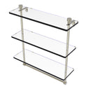 Allied Brass Foxtrot Collection 16 Inch Triple Tiered Glass Shelf with Integrated Towel Bar FT-5-16TB-PNI