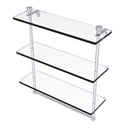 Allied Brass Foxtrot Collection 16 Inch Triple Tiered Glass Shelf with Integrated Towel Bar FT-5-16TB-SN