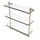 Allied Brass Foxtrot Collection 16 Inch Triple Tiered Glass Shelf with Integrated Towel Bar FT-5-16TB-UNL