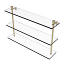 Allied Brass Foxtrot Collection 22 Inch Triple Tiered Glass Shelf FT-5-22-SBR