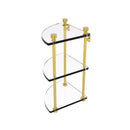 Allied Brass Foxtrot Collection Three Tier Corner Glass Shelf FT-6-PB