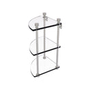 Allied Brass Foxtrot Collection Three Tier Corner Glass Shelf FT-6-SN