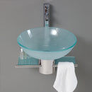 Fresca Cristallino 18" Modern Glass Bathroom Vanity with Frosted Vessel Sink FVN1012