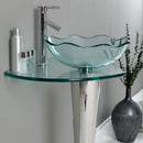 Fresca Netto 24" Modern Glass Bathroom Vanity with Wavy Edge Vessel Sink FVN1036