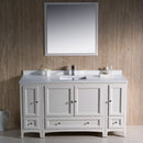 Fresca Oxford 60" Antique White Traditional Bathroom Vanity FVN20-123612AW