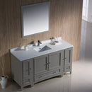 Fresca Oxford 60" Gray Traditional Bathroom Vanity FVN20-123612GR