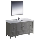 Fresca Oxford 60" Gray Traditional Bathroom Vanity FVN20-123612GR