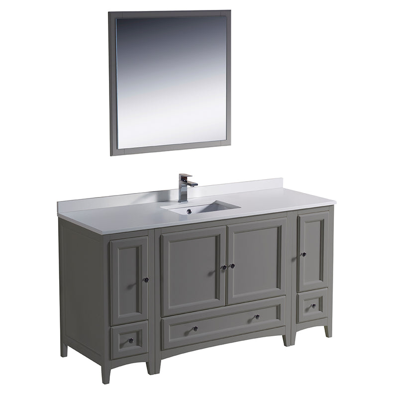 Fresca Oxford 60" Gray Traditional Bathroom Vanity FVN20-123612GR