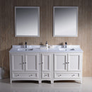 Fresca Oxford 72" Antique White Traditional Double Sink Bathroom Vanity FVN20-301230AW