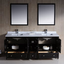 Fresca Oxford 72" Espresso Traditional Double Sink Bathroom Vanity FVN20-301230ES