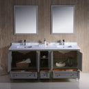 Fresca Oxford 72" Gray Traditional Double Sink Bathroom Vanity FVN20-301230GR