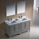 Fresca Oxford 60" Gray Traditional Double Sink Bathroom Vanity FVN20-3030GR