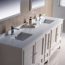 Fresca Oxford 84" Antique White Traditional Double Sink Bathroom Vanity FVN20-361236AW