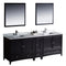 Fresca Oxford 84" Espresso Traditional Double Sink Bathroom Vanity FVN20-361236ES