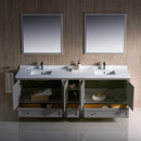 Fresca Oxford 84" Gray Traditional Double Sink Bathroom Vanity FVN20-361236GR