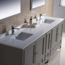 Fresca Oxford 84" Gray Traditional Double Sink Bathroom Vanity FVN20-361236GR