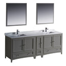 Fresca Oxford 84" Gray Traditional Double Sink Bathroom Vanity FVN20-361236GR