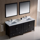 Fresca Oxford 72" Espresso Traditional Double Sink Bathroom Vanity FVN20-3636ES