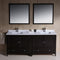 Fresca Oxford 72" Espresso Traditional Double Sink Bathroom Vanity FVN20-3636ES