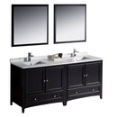 Fresca Oxford 72" Espresso Traditional Double Sink Bathroom Vanity FVN20-3636ES