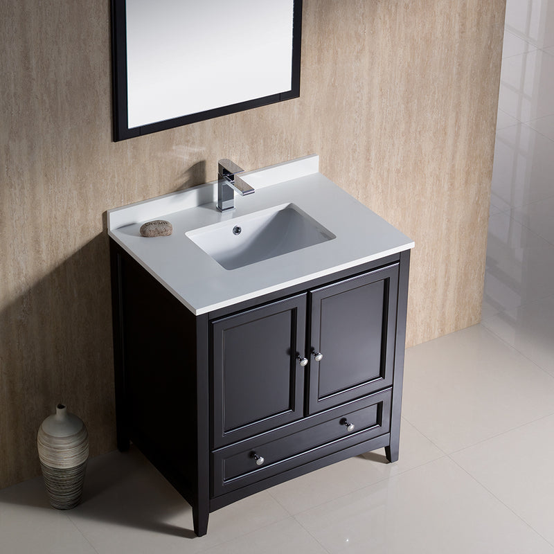 Fresca Oxford 30" Espresso Traditional Bathroom Vanity FVN2030ES