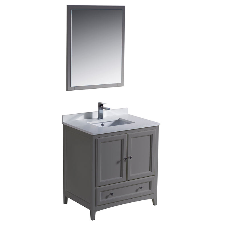 Fresca Oxford 30" Gray Traditional Bathroom Vanity FVN2030GR