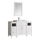 Fresca Cambridge 48" White Traditional Bathroom Vanity w/ Mirror FVN21-122412WH