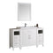 Fresca Cambridge 54" White Traditional Bathroom Vanity w/ Mirror FVN21-123012WH