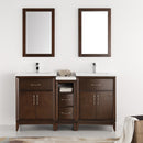 Fresca Cambridge 60" Antique Coffee Double Sink Traditional Bathroom Vanity with Mirrors FVN21-241224AC