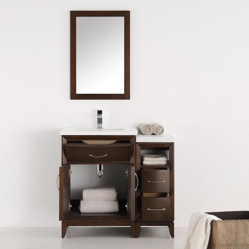 Fresca Cambridge 36" Antique Coffee Traditional Bathroom Vanity with Mirror FVN21-2412AC