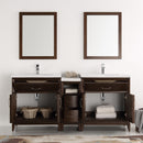 Fresca Cambridge 72" Antique Coffee Double Sink Traditional Bathroom Vanity with Mirrors FVN21-301230AC