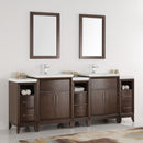 Fresca Cambridge 84" Antique Coffee Double Sink Traditional Bathroom Vanity w/ Mirrors FVN21-84AC