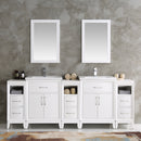 Fresca Cambridge 84" White Double Sink Traditional Bathroom Vanity with Mirrors FVN21-84WH