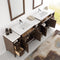 Fresca Cambridge 96" Antique Coffee Double Sink Traditional Bathroom Vanity with Mirrors FVN21-96AC